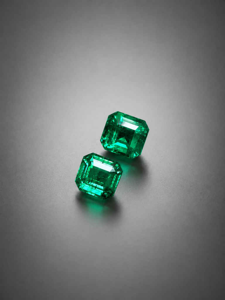 Pair Square cut 7,32 ct